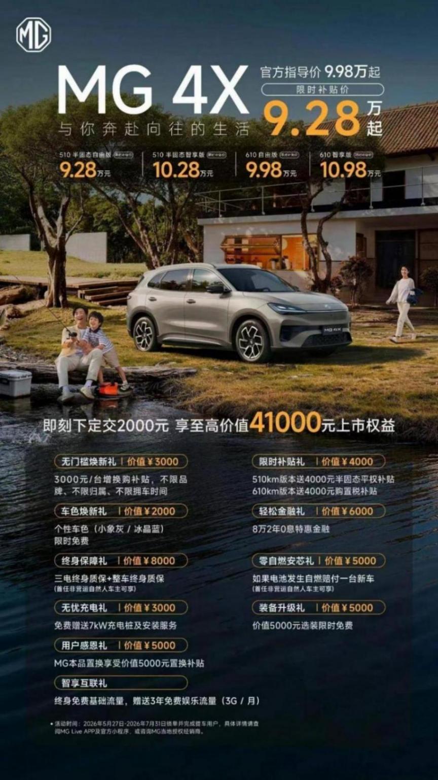 配固态电池+后驱操控，MG 4X重塑10万级纯电SUV格局